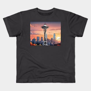 Washington space needle skyline Kids T-Shirt